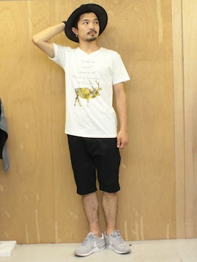 「SERENITY.STILLMOMENT（セレニティースティルモーメント）のアイテム（帽子）」を使った、Yusukeさん（メンズ・170cm）の春コーディネート