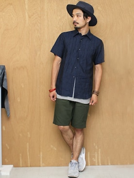 「SERENITY.STILLMOMENT（セレニティースティルモーメント）のアイテム（帽子）」を使った、Yusukeさん（メンズ・170cm）の夏コーディネート