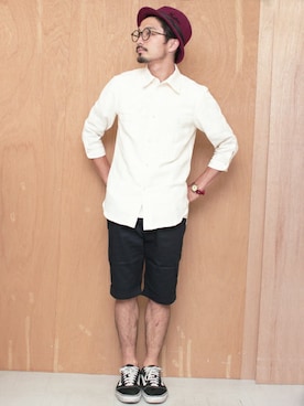 「SERENITY.STILLMOMENT（セレニティースティルモーメント）のアイテム（トップス）」を使った、Yusukeさん（メンズ・170cm）の夏コーディネート