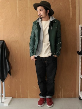 「SERENITY.STILLMOMENT（セレニティースティルモーメント）のアイテム（帽子）」を使った、Yusukeさん（メンズ・170cm）の冬コーディネート