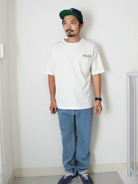 「YELLOW RUBY（イエロールビー）のアイテム」を使った、Yusukeさん（メンズ・170cm）の春コーディネート