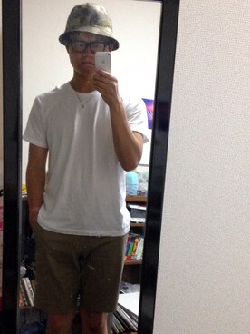 「Waste(twice)（ウェストトゥワイス）のアイテム（帽子）」を使った、はやしさん（メンズ・177cm）の夏コーディネート