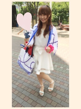 「オールホワイト」｜「アイテム（雑貨/ホビー）」を使った、みなみさん（レディース・161cm）の夏コーディネート