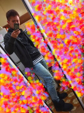 「BEN DAVIS（ベンデイビス）のアイテム（カーディガン/ボレロ）」を使った、🍀YOSHI🍀さん（メンズ・167cm）の冬コーディネート