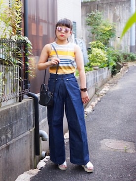「JOHN LAWRENCE SULLIVAN」｜「アイテム（アナログ腕時計）」を使った、笹さん（レディース・157cm）の夏コーディネート