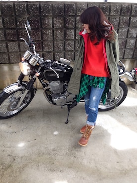 「Engineered Garments（エンジニアードガーメンツ）のアイテム（モッズコート）」を使った、sinoさん（レディース・156cm）の冬コーディネート