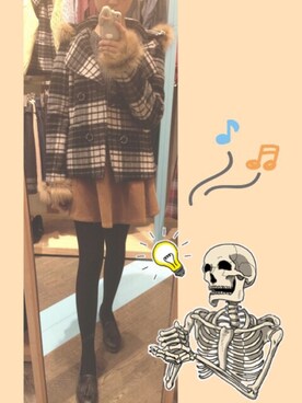 「earth music&ecology（アースミュージックアンドエコロジー）のアイテム（バレエシューズ、ブラック系）」を使った、TOUKAさん（レディース・163cm）の冬コーディネート