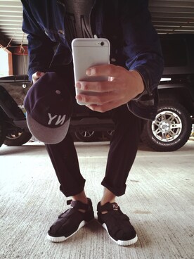 「BEAMS（ビームス）のアイテム（パンツ、ブラック系）」を使った、tさん（メンズ・178cm）の春コーディネート