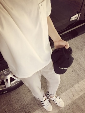 「SQUOVAL（スクオーバル）のアイテム」を使った、tさん（メンズ・177cm）の春コーディネート