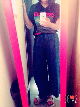 「MOUSSY（マウジー）のアイテム（パンツ、ブルー系）」を使った、aaaarisaさん（レディース・156cm）の秋コーディネート