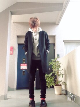 「さしいろ」｜「アイテム（その他アウター）」を使った、youkiさん（メンズ・177cm）の冬コーディネート