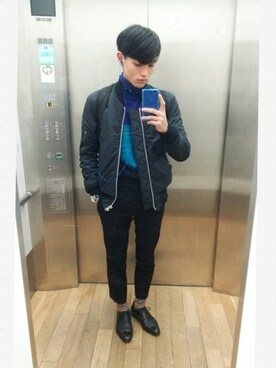 「LAD MUSICIAN（ラッドミュージシャン）のアイテム（ナイロンジャケット）」を使った、たくみんさん（メンズ・168cm）の冬コーディネート