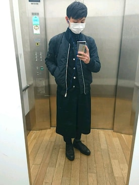 「LAD MUSICIAN（ラッドミュージシャン）のアイテム（ナイロンジャケット）」を使った、たくみんさん（メンズ・168cm）の冬コーディネート