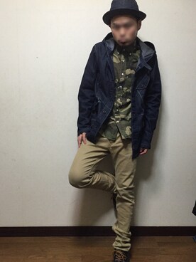 「Johnbull Private labo（ジョンブルプライベートラボ）のアイテム（デニムジャケット）」を使った、shuさん（メンズ・166cm）の秋コーディネート