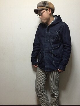 「Johnbull Private labo（ジョンブルプライベートラボ）のアイテム（デニムジャケット）」を使った、shuさん（メンズ・165cm）の秋コーディネート