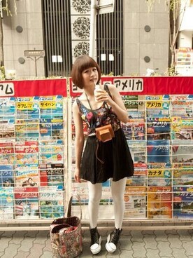 「UNIF」｜「アイテム（ワンピース）」を使った、Zoraさん（レディース・160cm）の夏コーディネート