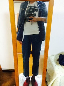 「ネイビーシャツ」｜たろぽさん（メンズ・178cm・10代）の秋コーディネート