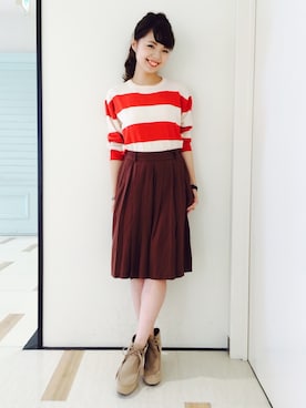 「キュロット」｜「アイテム（ブーティ）」を使った、MihoUesugiさん（レディース・154cm）の夏コーディネート