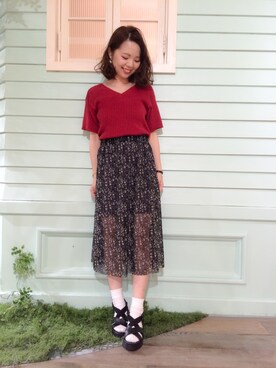 「おめかしコーデ」｜MihoUesugiさん（レディース・154cm）の春コーディネート