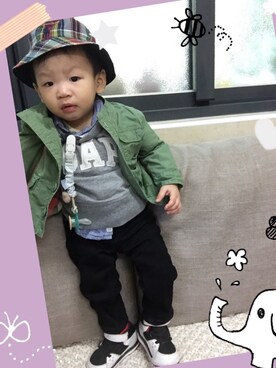 「POLO RALPH LAUREN（ポロ ラルフ ローレン）のアイテム（ハット、その他）」を使った、Jill & Willieさん（キッズ）の冬コーディネート