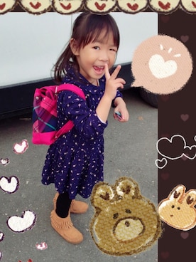 「H&M（エイチ・アンド・エム）のアイテム（ワンピース、その他）」を使った、Jill & Willieさん（キッズ）の冬コーディネート