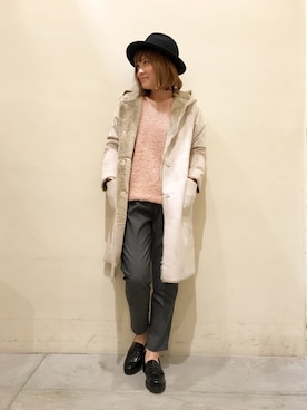 「CIAOPANIC TYPY（チャオパニックティピー）のアイテム（ムートンコート）」を使った、Chisato  さん（レディース・157cm）の秋コーディネート