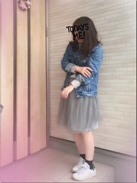 「Drawer（ドゥロワー）のアイテム（Tシャツ/カットソー）」を使った、kome☆彡さん（レディース・157cm）の春コーディネート