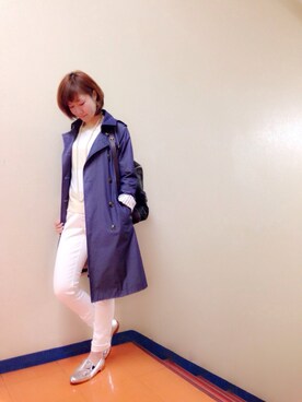 「KATHARINE ROSS（キャサリンロス）のアイテム（トレンチコート）」を使った、tomoさん（レディース・162cm）の冬コーディネート
