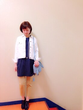 「KATHARINE ROSS（キャサリンロス）のアイテム（デニムジャケット）」を使った、tomoさん（レディース・162cm）の冬コーディネート
