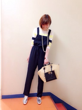 「KATHARINE ROSS（キャサリンロス）のアイテム（オールインワン・サロペット）」を使った、tomoさん（レディース・162cm）の春コーディネート