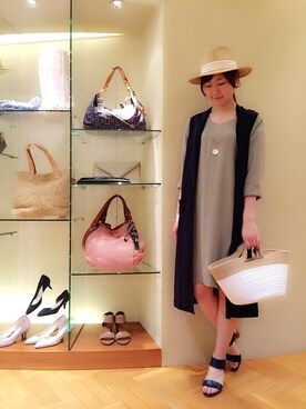 「KATHARINE ROSS（キャサリンロス）のアイテム（かごバッグ）」を使った、tomoさん（レディース・162cm）の春コーディネート