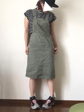 「SEVENDAYS=SUNDAY（セブンデイズサンデイ）のアイテム（ジャンパースカート）」を使った、saya.さん（レディース・161cm）の夏コーディネート