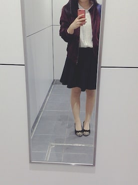 「archives（アルシーヴ）のアイテム（MA-1）」を使った、Naさん（レディース・152cm）の秋コーディネート