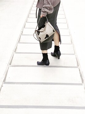 「スカラップ」｜「アイテム（ブーティ）」を使った、RENAさん（レディース・159cm）の冬コーディネート