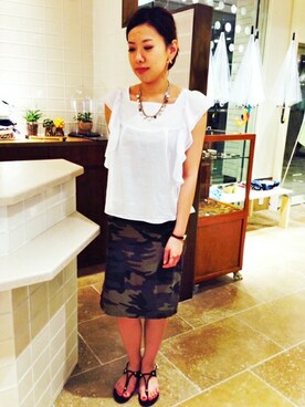 ivory court　ランドマークプラザ店スタッフさん（レディース・161cm）の夏コーディネート