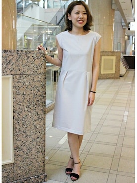 「涼しげ」｜「アイテム（ワンピース/ドレス）」を使った、ivory court　ランドマークプラザ店スタッフさん（レディース・161cm）の夏コーディネート