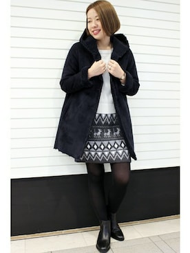ivory court　ランドマークプラザ店スタッフさん（レディース・161cm）の冬コーディネート