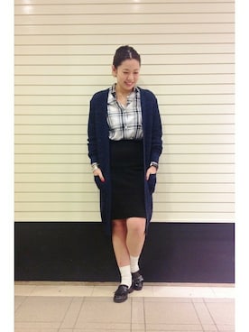 「ロングカーディガン」｜ivory court　ランドマークプラザ店スタッフさん（レディース・161cm）の春コーディネート