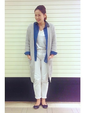 「ロングカーディガン」｜ivory court　ランドマークプラザ店スタッフさん（レディース・161cm）の春コーディネート