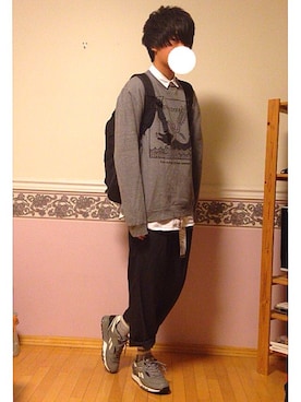 「Keith Haring（キース・ヘリング）のアイテム（スウェット）」を使った、ケージさん（メンズ・174cm）の春コーディネート