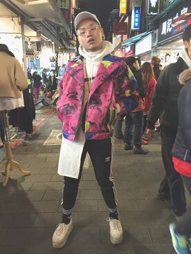 「flower」｜「アイテム（ライダースジャケット）」を使った、chopsticksさん（レディース・169cm）の冬コーディネート