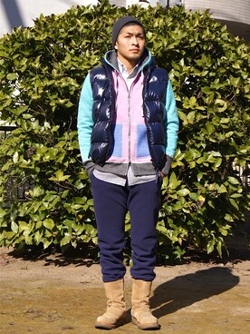 「REIGNING CHAMP（レイニングチャンプ）のアイテム（パーカー）」を使った、DOGDAYSさん（メンズ・170cm）の秋コーディネート