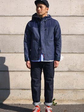 「White Mountaineering」｜「アイテム（マウンテンパーカー）」を使った、DOGDAYSさん（メンズ・170cm）の冬コーディネート