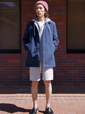 「N.HOOLYWOOD（N.ハリウッド）のアイテム（ステンカラーコート）」を使った、DOGDAYSさん（メンズ・170cm）の春コーディネート
