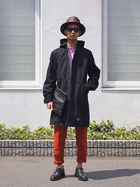 「White Mountaineering」｜「アイテム（ミリタリージャケット）」を使った、DOGDAYSさん（メンズ・172cm）の春コーディネート
