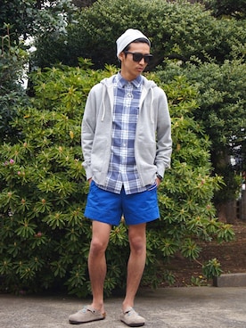 「REIGNING CHAMP（レイニングチャンプ）のアイテム（パーカー）」を使った、DOGDAYSさん（メンズ・170cm）の春コーディネート