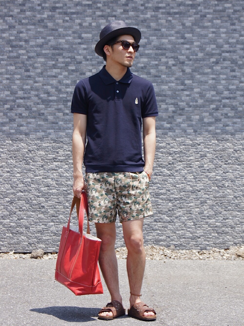「 ポロシャツ、WACKO MARIA 、 マリア」｜「WACKO MARIAのPOLO SHIRT (MARIA)（ポロシャツ、ブラック系）」を使った、DOGDAYSさん（メンズ・170cm）の夏コーディネートの1枚目の写真