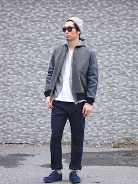 「N.HOOLYWOOD」｜「アイテム（スタジャン）」を使った、DOGDAYSさん（メンズ・176cm）の夏コーディネート