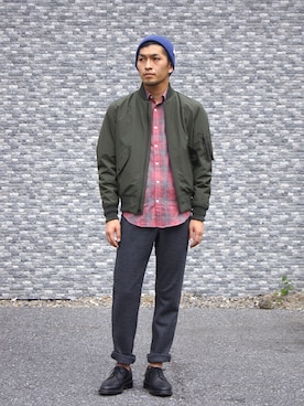 「N.HOOLYWOOD（N.ハリウッド）のアイテム（ミリタリージャケット）」を使った、DOGDAYSさん（メンズ・166cm）の秋コーディネート