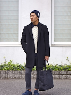 「N.HOOLYWOOD」｜「アイテム（チェスターコート）」を使った、DOGDAYSさん（メンズ・170cm）の秋コーディネート